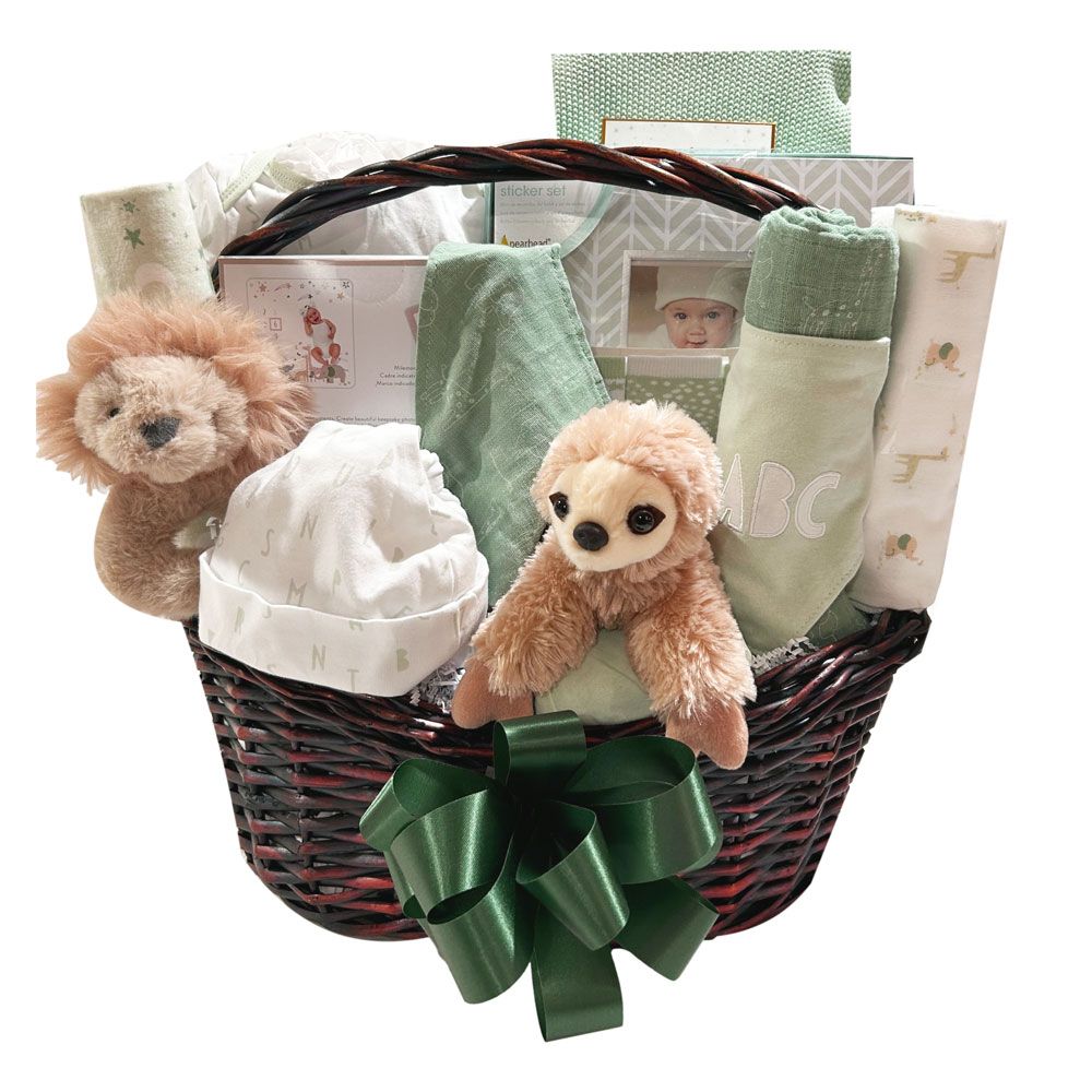 Newborn Milestones Deluxe Basket - Neutral