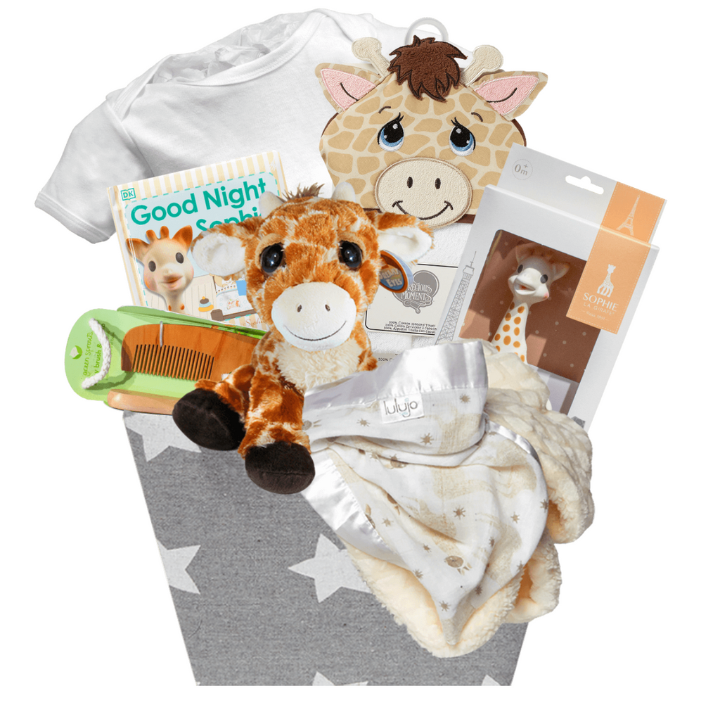 Sophie The Giraffe Deluxe Gift Basket For New Baby