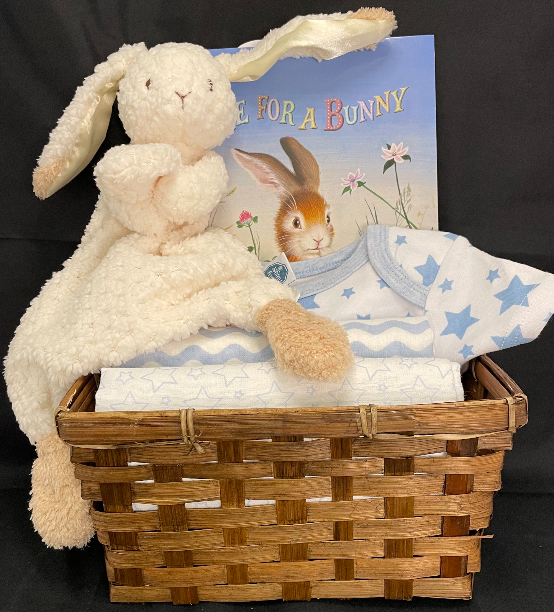 Some Bunny Loves Me Baby Gift Basket - Blue