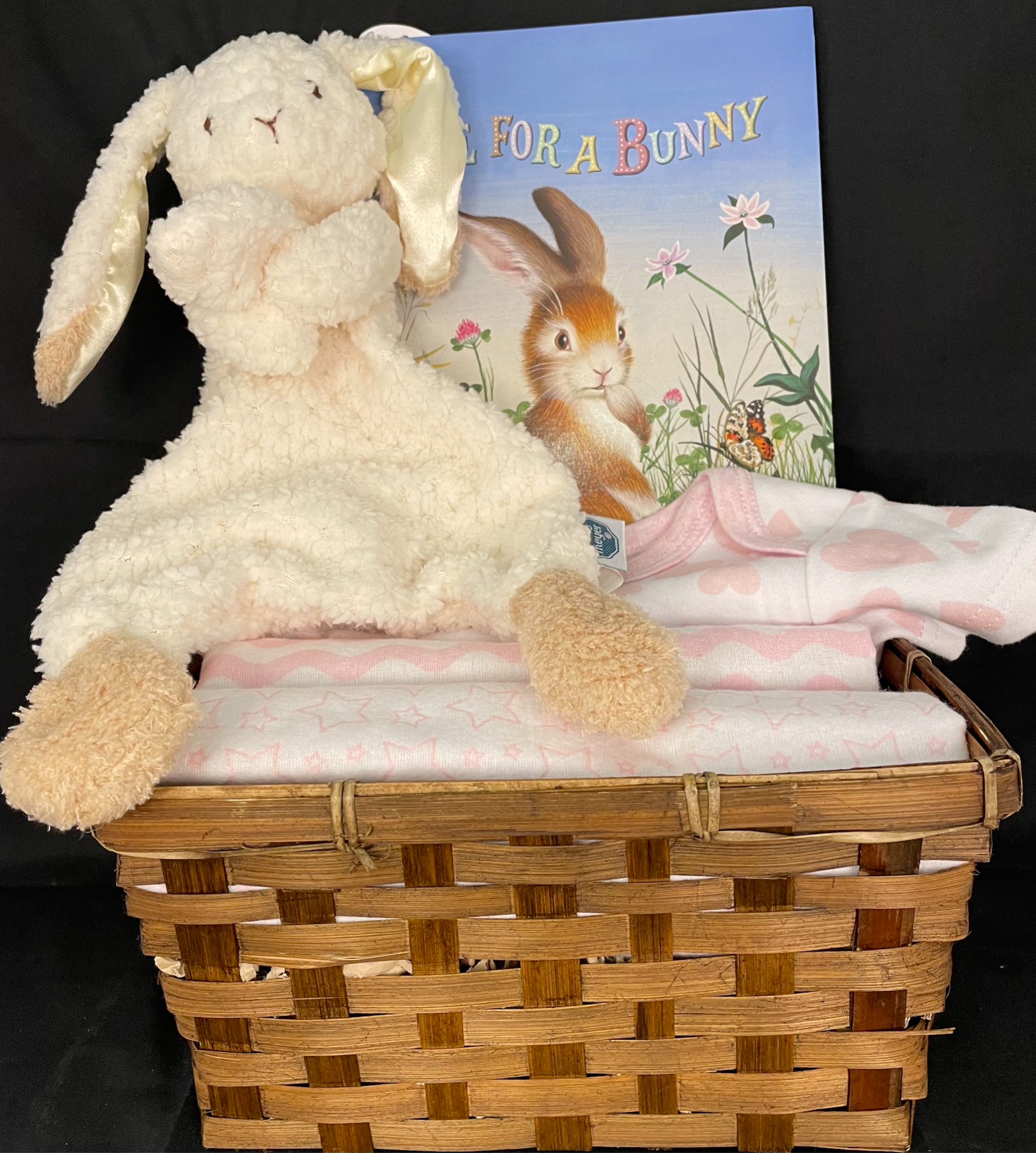 Some Bunny Loves Me Baby Gift Basket - Pink