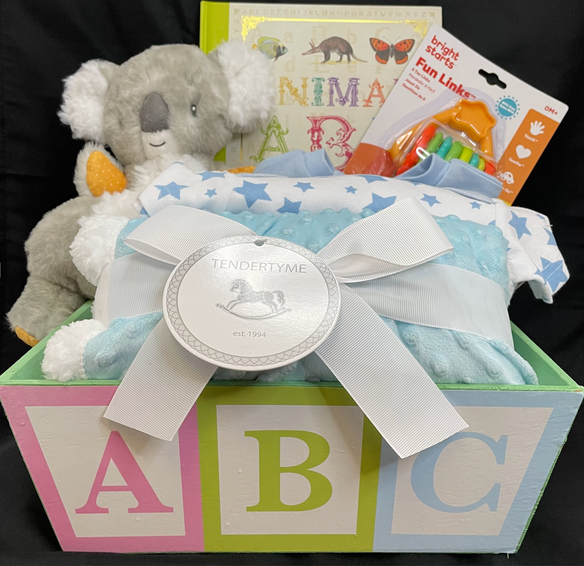 Down Under Koala Gift Basket for New Baby - Blue