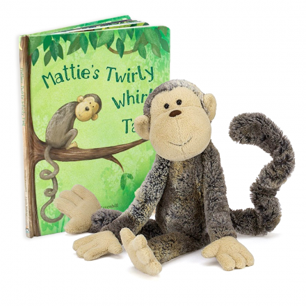 Mattie's Twirly Whirly Tail Book + Plush Buddy Set