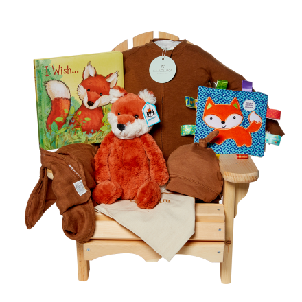 Muskoka Chair Gift Set with Plush Fox